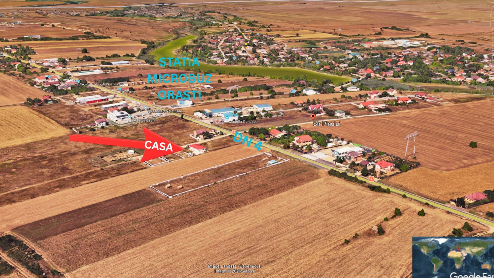 Casa 4 camere Frumusani - Orasti. 500 mp teren.